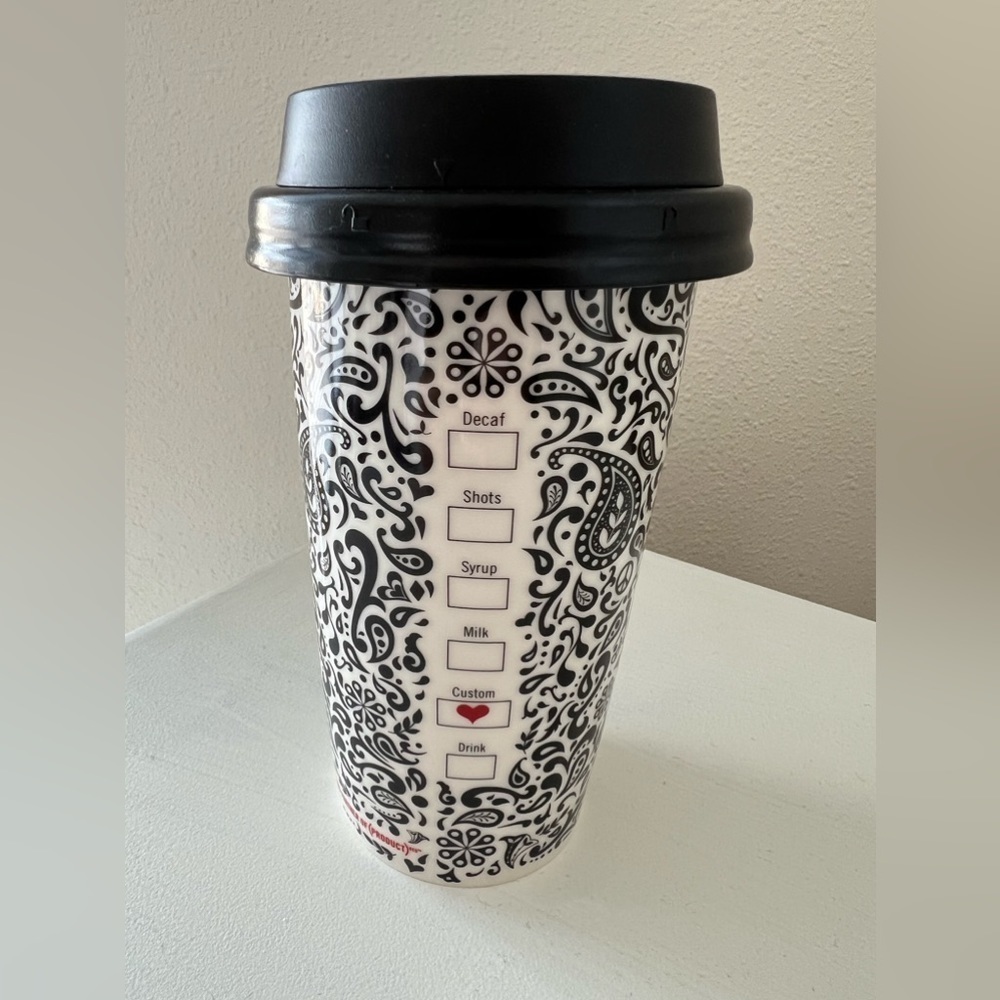 Starbucks x Jonathan Adler | Red 12 oz Ceramic Travel Mug Limited Edition 2010 - Picture 3 of 9